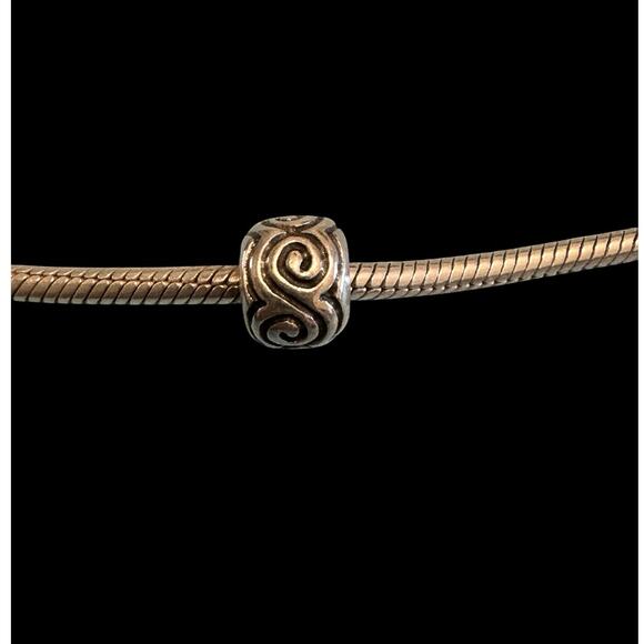 Authentic Pandora sterling silver large swirl retired charm - Picture 1 of 1